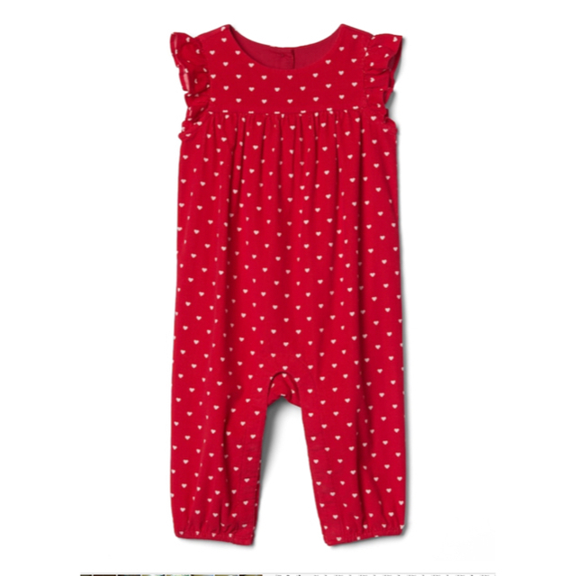 babyGAP(ベビーギャップ)のハート柄ロンパース キッズ/ベビー/マタニティのベビー服(~85cm)(ロンパース)の商品写真