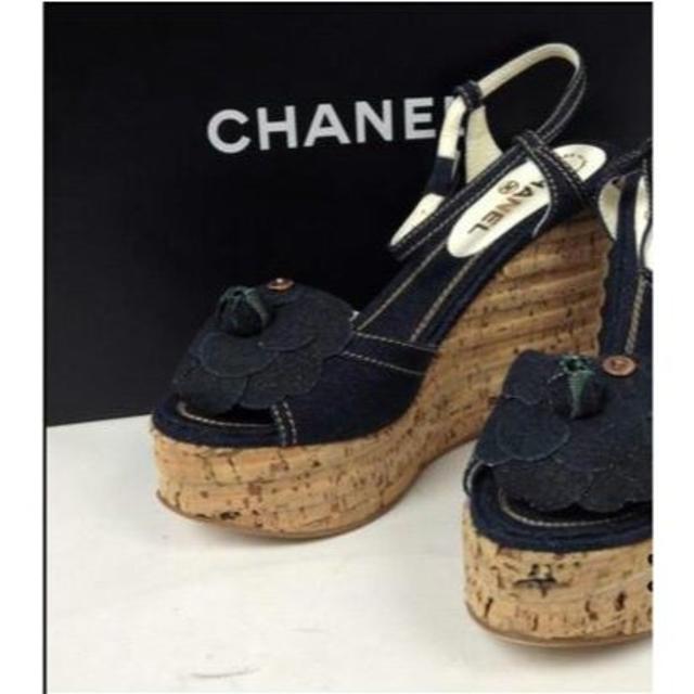 CHANEL - CHANEL★カメリア付きデニムサンダル★新品・未使用！の通販 by ＊♪princess♪＊'s shop｜シャネルならラクマ