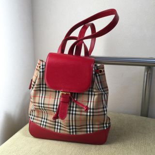 バーバリー(BURBERRY)のBURBERRY バーバリー リュック赤(リュック/バックパック)