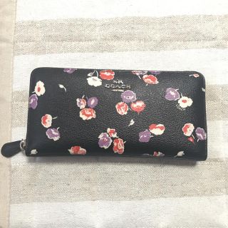 コーチ(COACH)のCOACH 長財布 黒 花柄(財布)