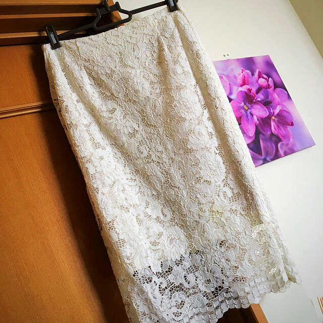 GU(ジーユー)のGU✧*̣̩⋆̩☽⋆゜レースタイトスカート レディースのスカート(ひざ丈スカート)の商品写真