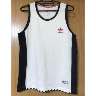 アディダス(adidas)の【お買い得★addidas タンクトップ★】ロゴ アディダス ホワイト(タンクトップ)