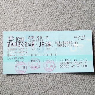 青春18切符　１回分(鉄道乗車券)