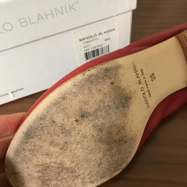 MANOLO BLAHNIK(マノロブラニク)の1時間着用マノロブラニクバレエシューズ35 ポルセリ レペット drawer レディースの靴/シューズ(バレエシューズ)の商品写真