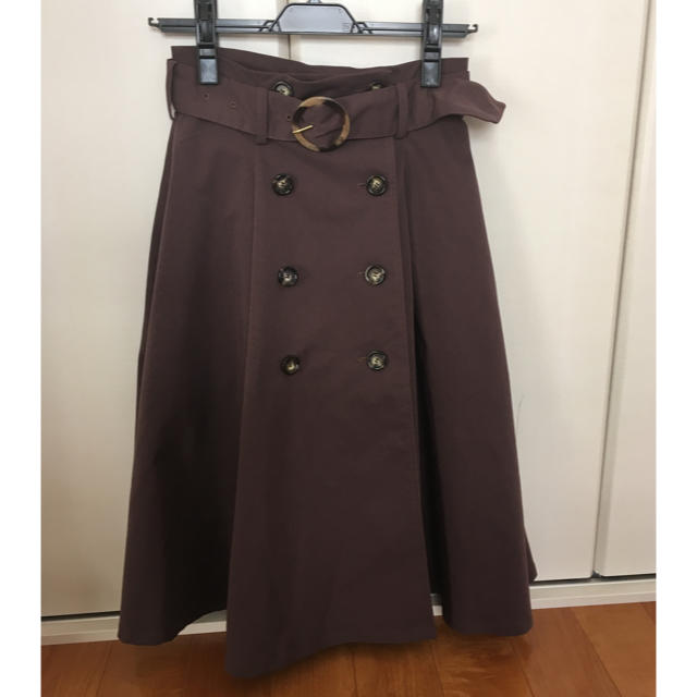 dazzlin(ダズリン)のトレンチスカート☆ブラウン レディースのスカート(ひざ丈スカート)の商品写真