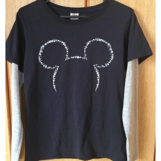 ディズニー(Disney)の長袖Tシャツ ミッキー 吸汗速乾UVカットフェイクレイヤードタイプMサイズ(Tシャツ(長袖/七分))