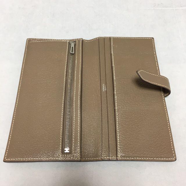 Hermes - エルメス ベアン 二つ折り長財布 エトゥープ シルバー金具 O刻印の通販 by グラン's shop｜エルメスならラクマ