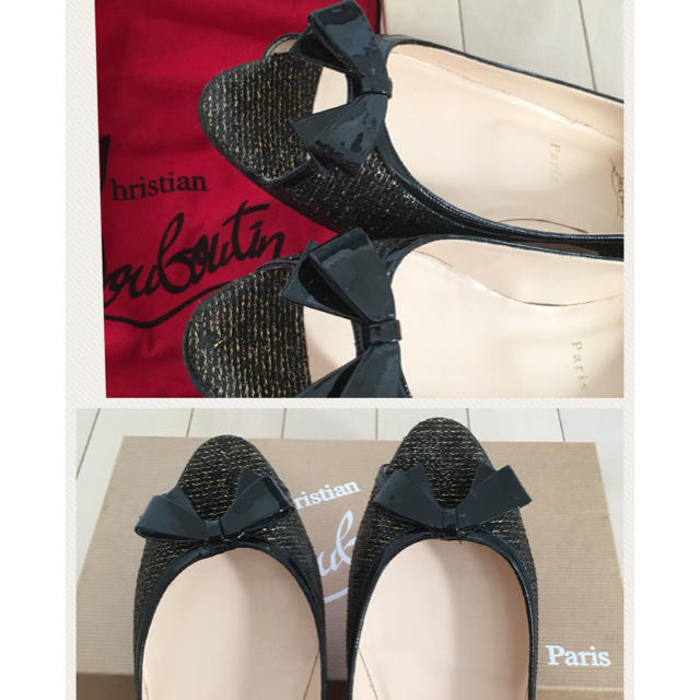 Christian Louboutin(クリスチャンルブタン)のクリスチャンルブタン オープントゥ ローヒール  39.5(約25.5cm) レディースの靴/シューズ(ハイヒール/パンプス)の商品写真