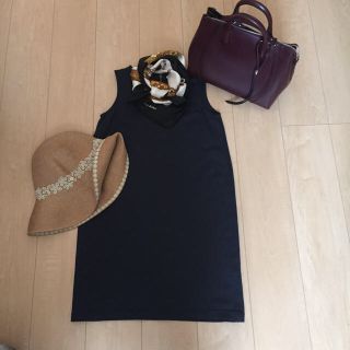 バーニーズニューヨーク(BARNEYS NEW YORK)の【1.5万】美品♡ネイビー ワンピ(ひざ丈ワンピース)