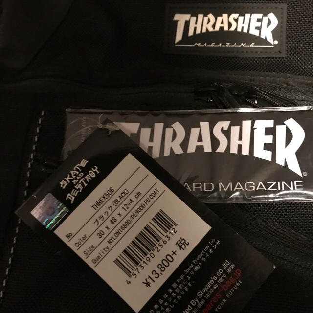 THRASHER(スラッシャー)の新品未使用品 定価13,800円 THRASHER 黒 BACKPACK メンズのバッグ(バッグパック/リュック)の商品写真