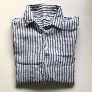 ユニクロ(UNIQLO)の【なお様専用】リネンストライプシャツ(シャツ/ブラウス(長袖/七分))