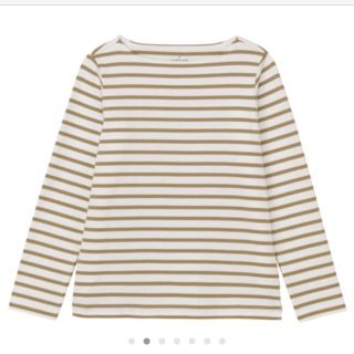 ムジルシリョウヒン(MUJI (無印良品))のボーダーカットソー ベージュ 無印良品 ボーダーTシャツ 長袖(Tシャツ(長袖/七分))