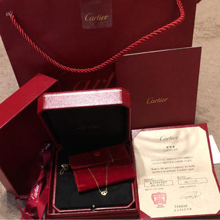 カルティエ(Cartier)のカルティエ 証明書付き Cハート K18 ダイヤモンド付き ネックレス (ネックレス)