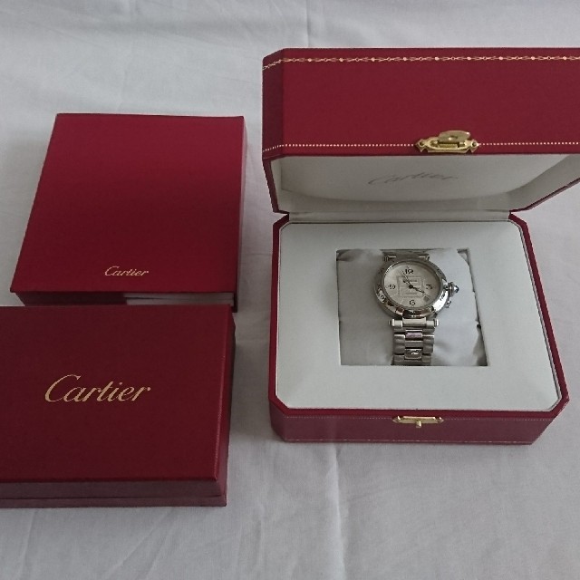 Cartier(カルティエ)の新品同様品 カルティエ パシャ38㎜ 後期モデル ホワイト文字盤 銀座本店購入 メンズの時計(腕時計(アナログ))の商品写真