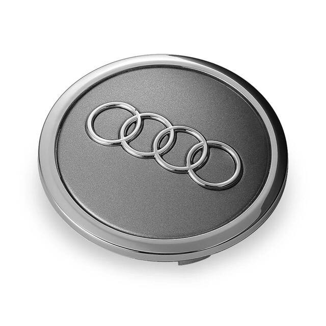 AUDI(アウディ)の【新品未使用】audi ホイールセンターキャップ4枚［シルバー］68mm 自動車/バイクの自動車(車外アクセサリ)の商品写真