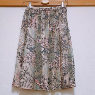 ザラ(ZARA)のZARA＊刺繍シフォンスカート(ひざ丈スカート)