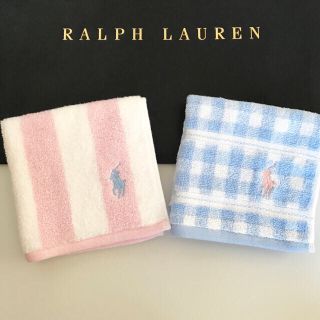 ラルフローレン(Ralph Lauren)の手提げ付♡ RALPH LAUREN♡ミニタオル ハンカチ ミニテリー♡２枚(ハンカチ)