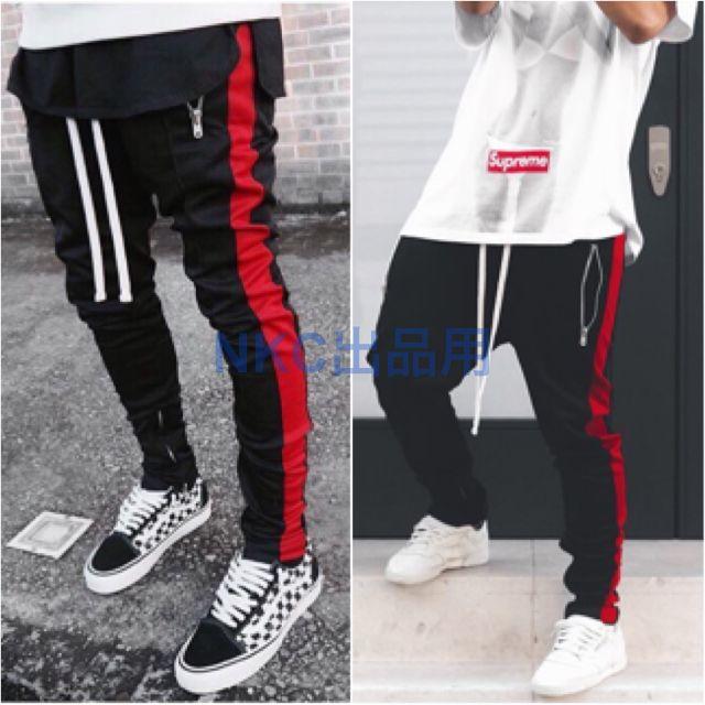 【希少 黒赤 S 新品 トラックパンツ】 MNML Track Pants O