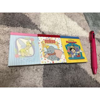 ディズニー(Disney)のディズニー♡ミニメモ帳3つセット(ノート/メモ帳/ふせん)