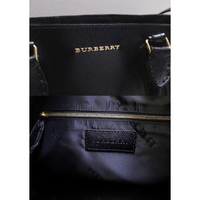 BURBERRY(バーバリー)の美品22万★バーバリープローサム A4対応 2way スエードxレザー バッグ黒 レディースのバッグ(トートバッグ)の商品写真