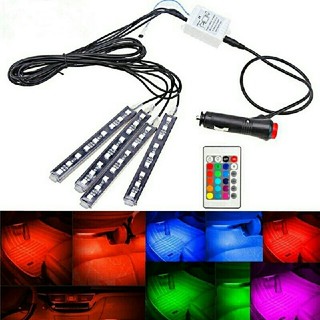 RGB LEDスティック型 9連×4本 室内用 リモコン付き(汎用パーツ)