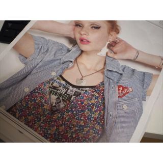 ヒステリックグラマー(HYSTERIC GLAMOUR)の美品ヒステリックグラマー  レディースストライプシャツM(シャツ/ブラウス(半袖/袖なし))