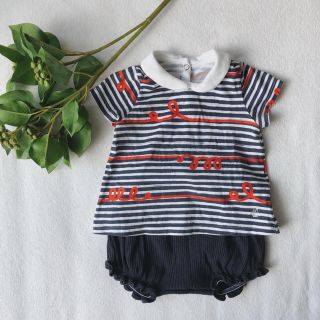 プチバトー(PETIT BATEAU)のPETITBATEAU プチバトー 半袖ストライプシャツ 12M(シャツ/カットソー)