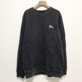 【Stussy】定番 ストックロゴ 表起毛 クルーネックスウェット S