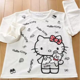 ハローキティ(ハローキティ)のサンリオ Sanrio レディース L トップス ナイトウエアー カットソー(ルームウェア)