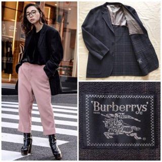 バーバリー(BURBERRY)のヴィンテージ バーバリー プローサム テーラードジャケット ブレザー ネイビー(テーラードジャケット)