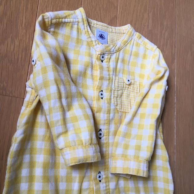 PETIT BATEAU(プチバトー)の☆プチバトー PETIT BATEAU ギンガムチェック黄色☆ キッズ/ベビー/マタニティのベビー服(~85cm)(カーディガン/ボレロ)の商品写真