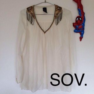 ソブ(Sov.)のSOV. シフォン ビジュー トップス(チュニック)