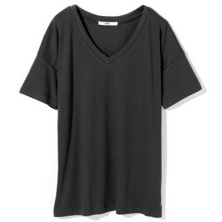 グレイル(GRL)のGRL  VネックルーズTシャツ 黒(Tシャツ(半袖/袖なし))