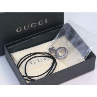 グッチ(Gucci)のGUCCI シンボルネックレスメス 雌 シルバー925 レザー レア新品(ネックレス)