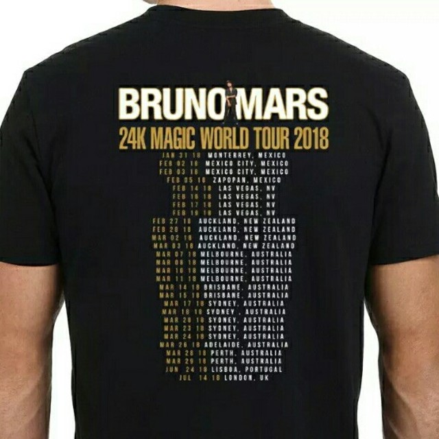 新作2018XXIVワールドツアーブルーノマーズ24k-magicTシャツ024 プルーノマーズ 24K MAGIC WORLD TOUR 2018 Tシャツ