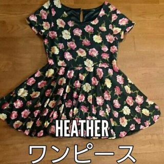 ヘザー(heather)のHeather花柄ワンピース(ミニワンピース)