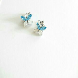 スワロフスキー(SWAROVSKI)の§：30 snow white ¨‥aqua(イヤリング)