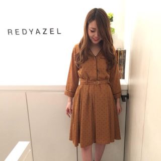 レディアゼル(REDYAZEL)のREDYAZEL★ネイビー★ドットパイピング７分袖シャツワンピース(ひざ丈ワンピース)