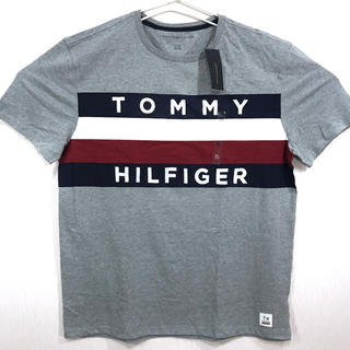トミーヒルフィガー(TOMMY HILFIGER)の新品 XL ♪ トミー ヒルフィガー ビッグフラッグ Tシャツ グレー(Tシャツ/カットソー(半袖/袖なし))