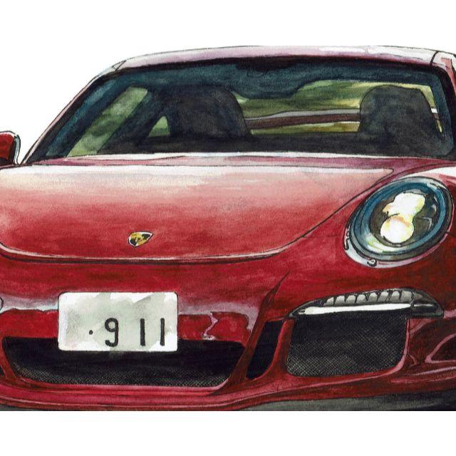 GC-281 ポルシェ911 GT3限定版画 直筆サイン額装済●作家 平右ヱ門