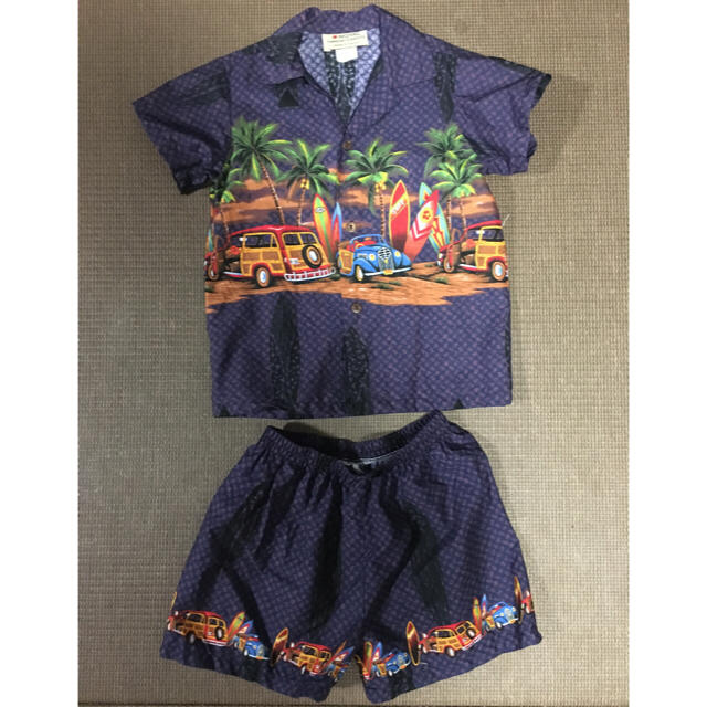 アロハシャツ セットアップ キッズ/ベビー/マタニティのキッズ服男の子用(90cm~)(甚平/浴衣)の商品写真