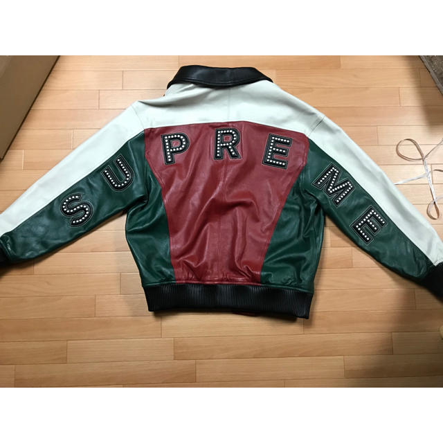 Supreme - 専supreme studded arc logo leather jacket