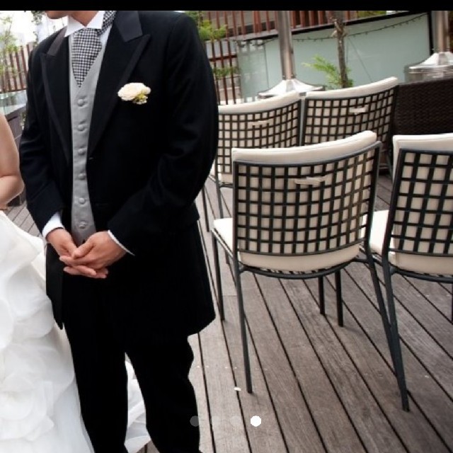 結婚式 新郎 フロックコートとウエディングドレス(パニエ付き) セットアップ
