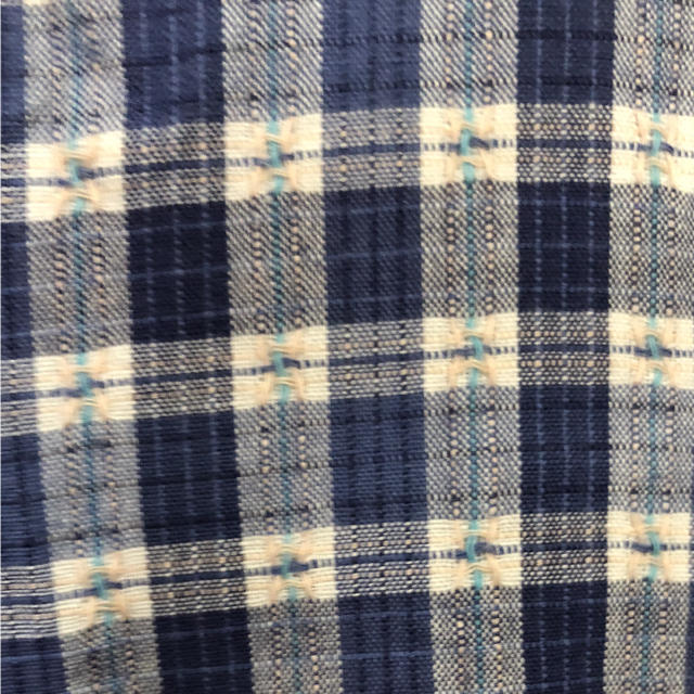 ギンガムチェック   ブルー ロングワンピース  ロングスカート  刺繍 半袖 レディースのワンピース(ロングワンピース/マキシワンピース)の商品写真
