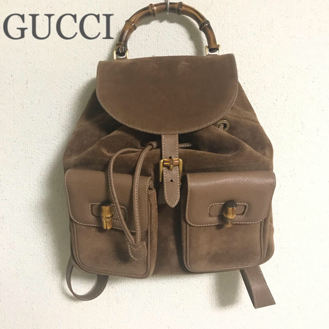国内発送】 セール!GUCCI バンブーリュック スエード