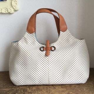 トプカピ(TOPKAPI)のトプカピ レザー×ファブリック ドット柄 バッグ(トートバッグ)