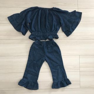 ザラキッズ(ZARA KIDS)のデニム フリル セットアップ♡(ブラウス)