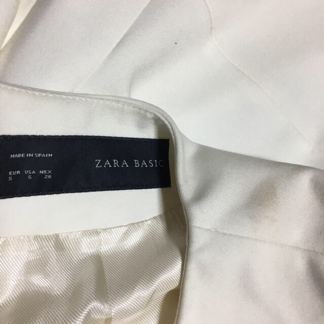 ZARA(ザラ)のZara Basic ザラ ノーカラー ロングジャケット 白 S レディースのジャケット/アウター(ノーカラージャケット)の商品写真