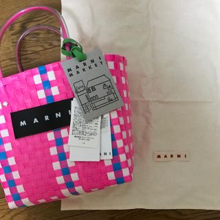 マルニ(Marni)のMARNI☆マルニ フラワーカフェ ピクニックバッグ(かごバッグ/ストローバッグ)