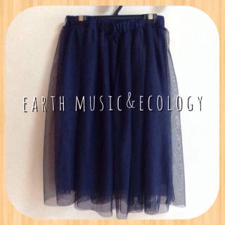 アースミュージックアンドエコロジー(earth music & ecology)のミモレ丈❤︎チュールスカート(ひざ丈スカート)